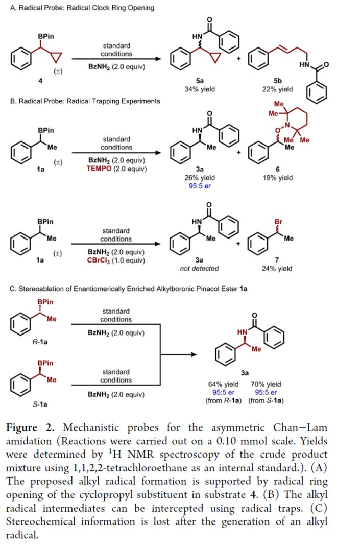 JACS：对映汇聚性Chan−Lam偶联：铜催化脱硼酰胺化合成手性苄酰胺(图6)