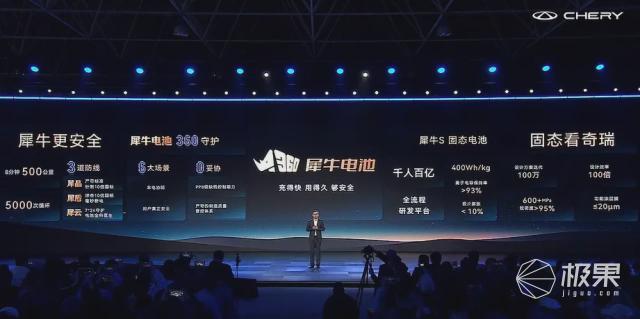 奇瑞上狠货！犀牛电池+迅龙秒充8分钟充500公里全固态电池2027年上车(图2)